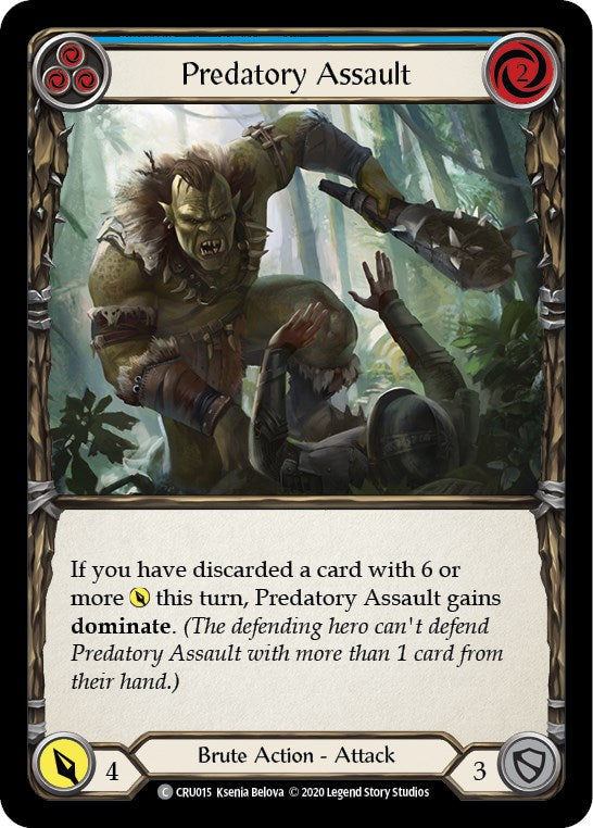 Predatory Assault (Blue) [CRU015] [Crucible of War] Unlimited Edition Rainbow Foil