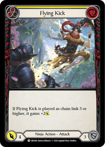 Flying Kick (Yellow) [CRU064] [Crucible of War] Unlimited Edition Rainbow Foil