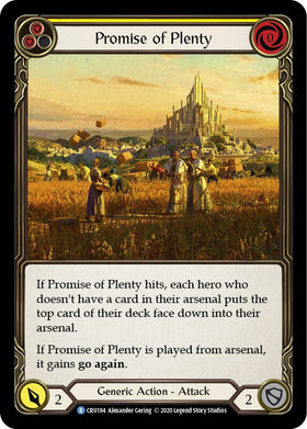 Promise of Plenty (Yellow) [CRU184] [Crucible of War] Unlimited Edition Rainbow Foil