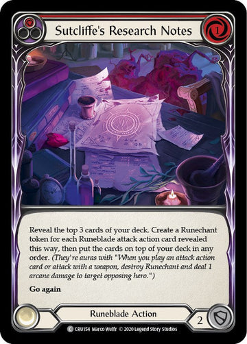 Sutcliffe's Research Notes (Red) [CRU154] [Crucible of War] Unlimited Edition Rainbow Foil