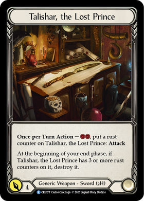Talishar, the Lost Prince [CRU177] [Crucible of War] Unlimited Edition Normal