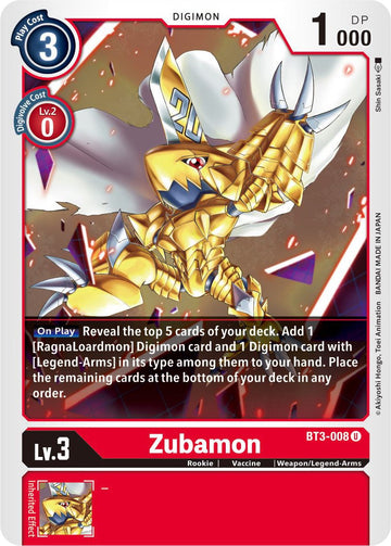 Zubamon [BT3-008 U] [Release Special Booster 1.5]