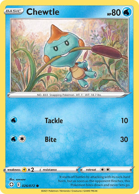 Chewtle [026/072] [Shining Fates] Reverse Holofoil