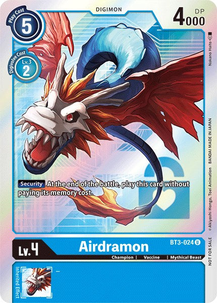 Airdramon (Box Topper) [BT3-024] [Release Special Booster 1.5] Foil