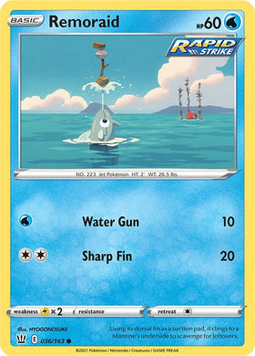Remoraid [036/163] [Battle Styles] Reverse Holofoil