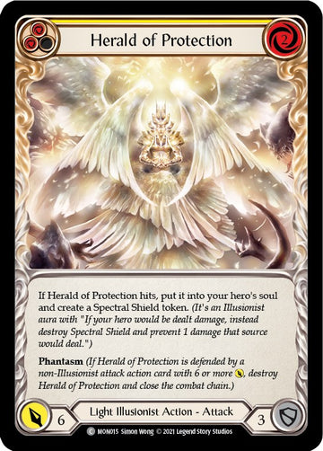 Herald of Protection (Yellow) [MON015] [Monarch] 1st Edition Normal