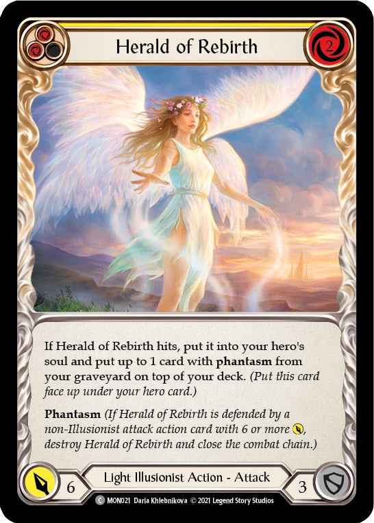 Herald of Rebirth (Yellow) [MON021] [Monarch] Unlimited Edition Rainbow Foil