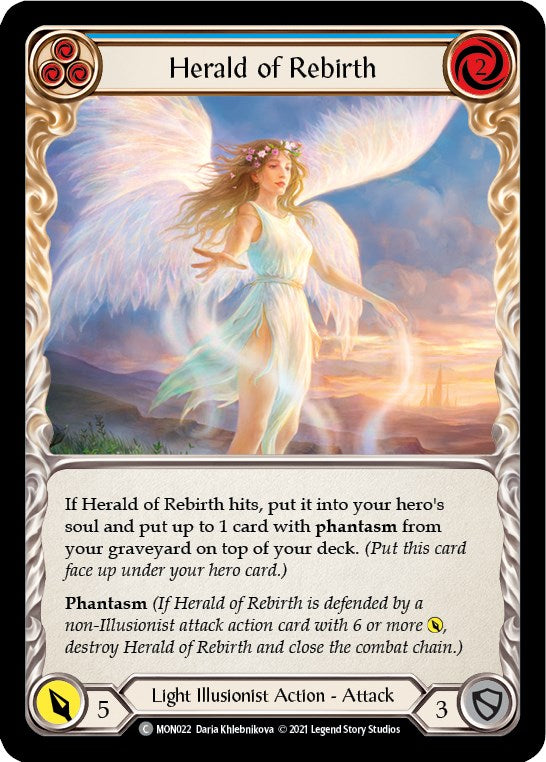 Herald of Rebirth (Blue) [MON022] [Monarch] Unlimited Edition Rainbow Foil