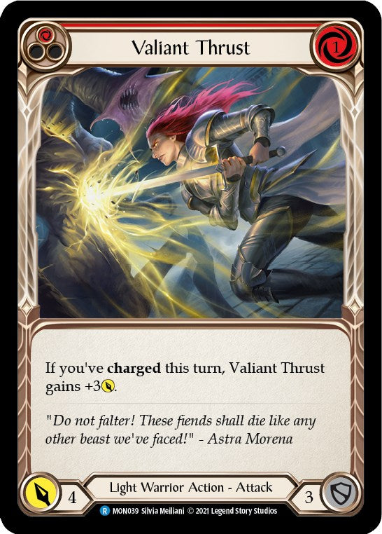 Valiant Thrust (Red) [MON039] [Monarch] 1st Edition Normal