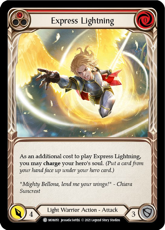 Express Lightning (Red) [MON051] [Monarch] Unlimited Edition Rainbow Foil