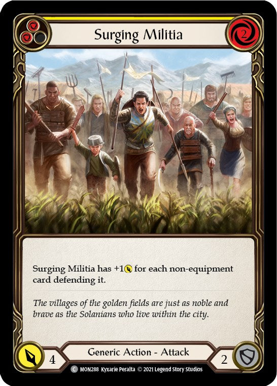 Surging Militia (Yellow) [MON288] [Monarch] 1st Edition Rainbow Foil