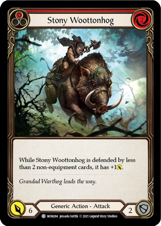Stony Woottonhog (Red) [MON284] [Monarch] 1st Edition Rainbow Foil