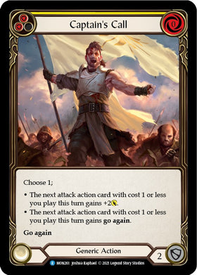 Captain's Call (Yellow) [MON261] [Monarch] Unlimited Edition Rainbow Foil