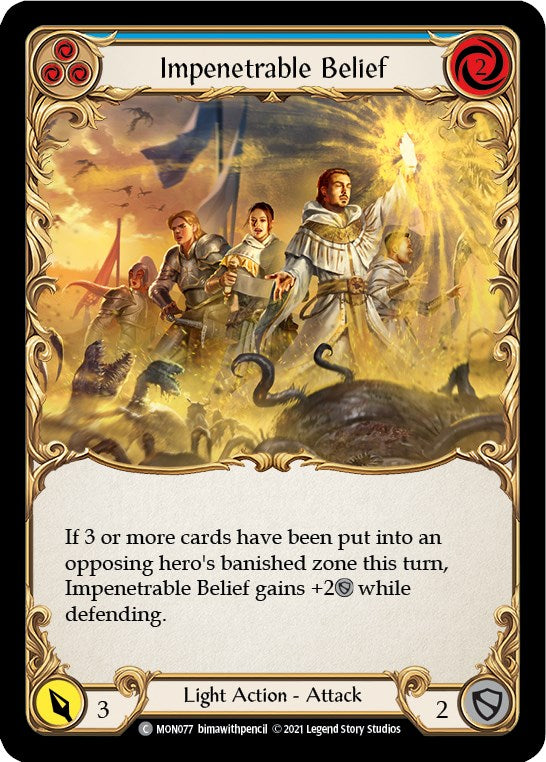Impenetrable Belief (Blue) [MON077] [Monarch] Unlimited Edition Rainbow Foil