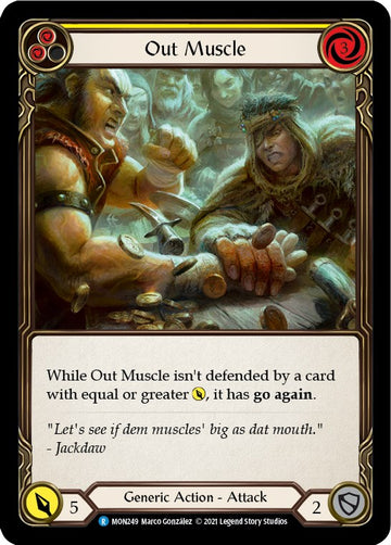 Out Muscle (Yellow) [MON249] [Monarch] Unlimited Edition Rainbow Foil