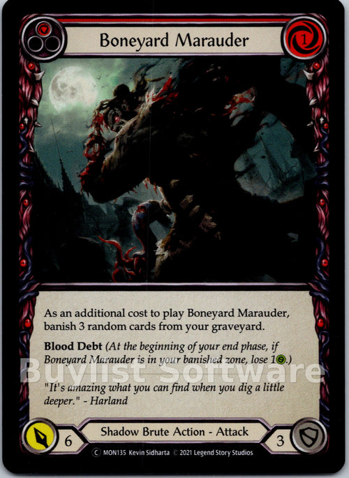 Boneyard Marauder (Red) [MON135] [Monarch] Unlimited Edition Rainbow Foil
