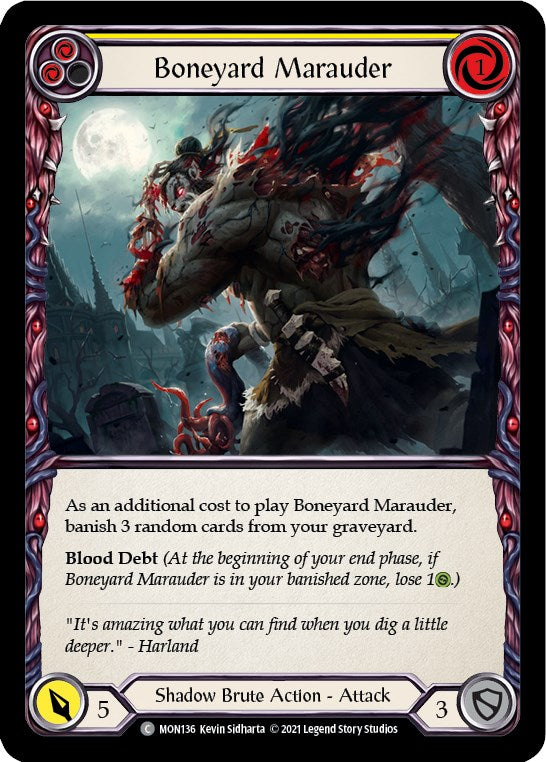 Boneyard Marauder (Yellow) [MON136] [Monarch] Unlimited Edition Rainbow Foil