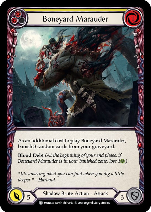 Boneyard Marauder (Yellow) [MON136] [Monarch] Unlimited Edition Rainbow Foil