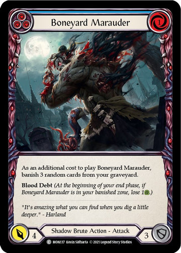 Boneyard Marauder (Blue) [MON137] [Monarch] Unlimited Edition Rainbow Foil
