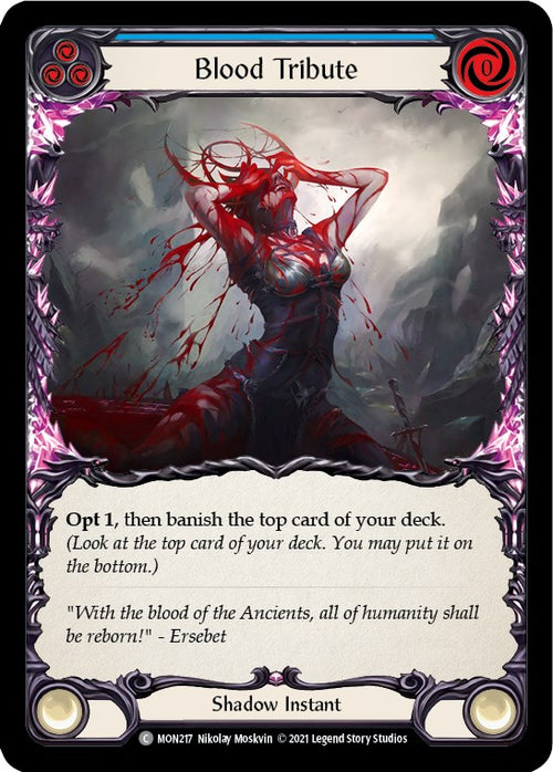 Blood Tribute (Blue) [MON217] [Monarch] Unlimited Edition Rainbow Foil