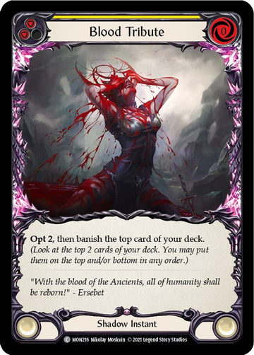 Blood Tribute (Yellow) [MON216] [Monarch] 1st Edition Normal