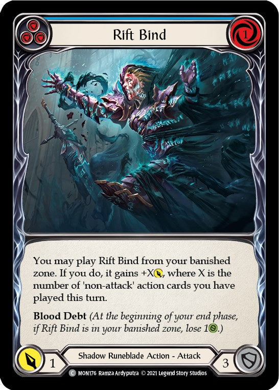 Rift Bind (Blue) [MON176] [Monarch] Unlimited Edition Rainbow Foil