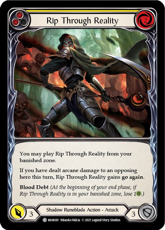 Rip Through Reality (Yellow) [MON181] [Monarch] Unlimited Edition Rainbow Foil