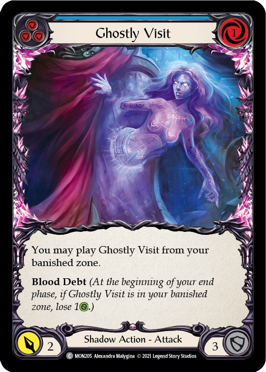 Ghostly Visit (Blue) [MON205] [Monarch] 1st Edition Rainbow Foil