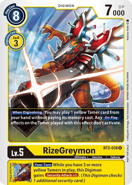 RizeGreymon (Official Tournament Pack Vol.2) [BT2-038] [Release Special Booster 1.0]