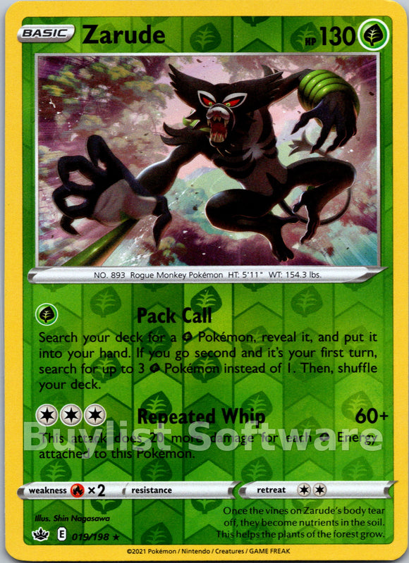 Zarude [019/198] [Chilling Reign] Reverse Holofoil