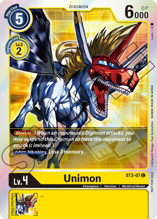 Unimon (Event Pack 1) [ST3-07] [Starter Deck 03: Heaven's Yellow] Foil