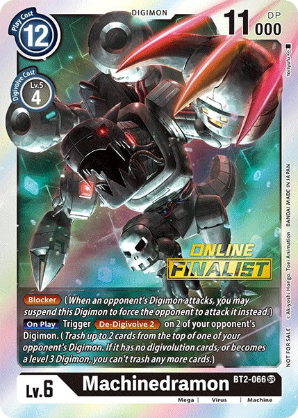 Machinedramon - BT2-066 (2021 Championship Online Regional) [Online Finalist] [BT2-066] [Release Special Booster 1.0] Foil