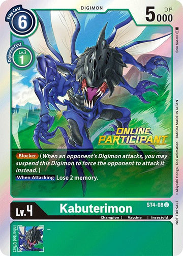 Kabuterimon (2021 Championship Online Regional) [Online Participant] [ST4-08] [Starter Deck 04: Giga Green] Foil