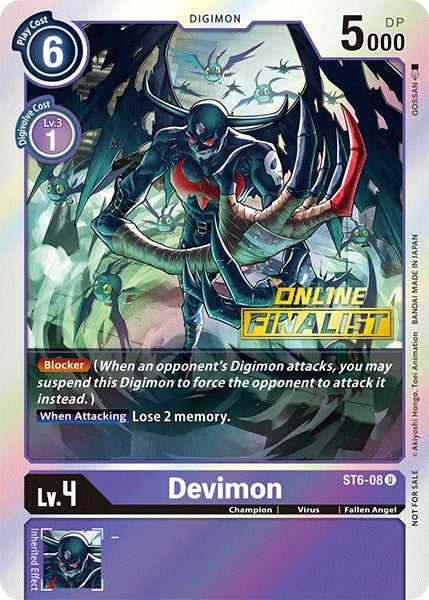 Devimon (2021 Championship Online Regional) [Online Finalist] [ST6-08] [Starter Deck 06: Venomous Violet] Foil