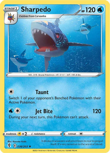 Sharpedo [036/203] [Evolving Skies] Reverse Holofoil