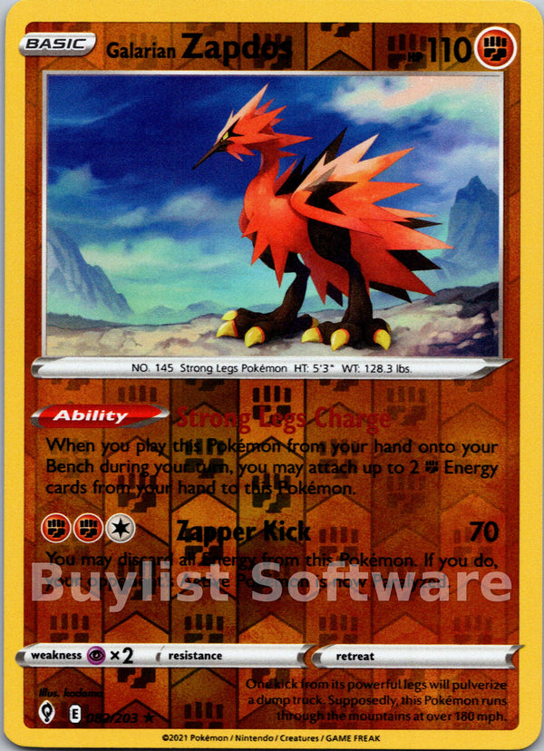 Galarian Zapdos [082/203] [Evolving Skies] Reverse Holofoil
