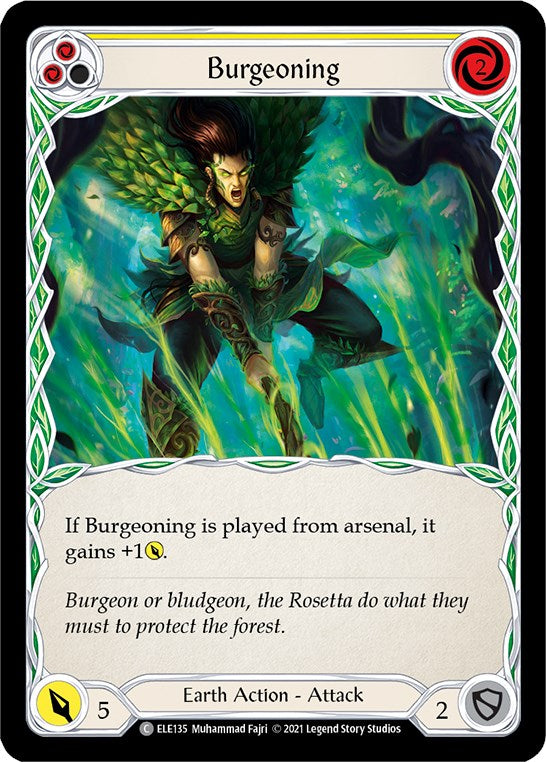 Burgeoning (Yellow) [ELE135] [Tales of Aria] 1st Edition Rainbow Foil