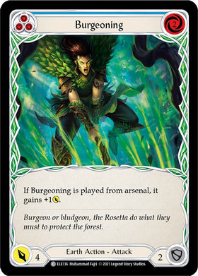 Burgeoning (Blue) [ELE136] [Tales of Aria] 1st Edition Rainbow Foil