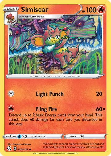 Simisear [038/264] [Fusion Strike] Reverse Holofoil
