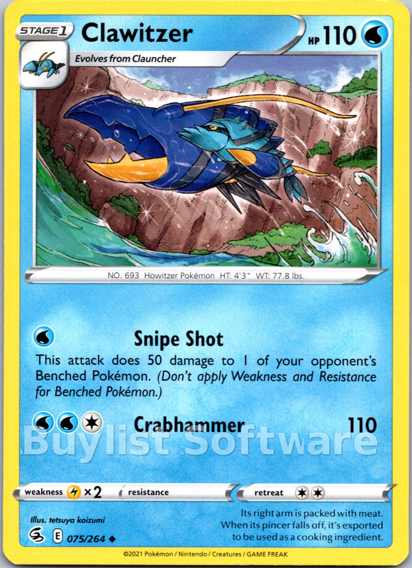 Clawitzer [075/264] [Fusion Strike] Reverse Holofoil