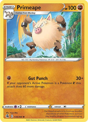 Primeape [134/264] [Fusion Strike] Reverse Holofoil