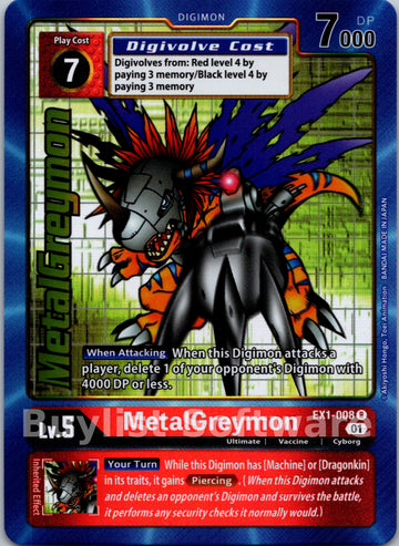 MetalGreymon (Alternate Art) [EX1-008] [Classic Collection] Foil