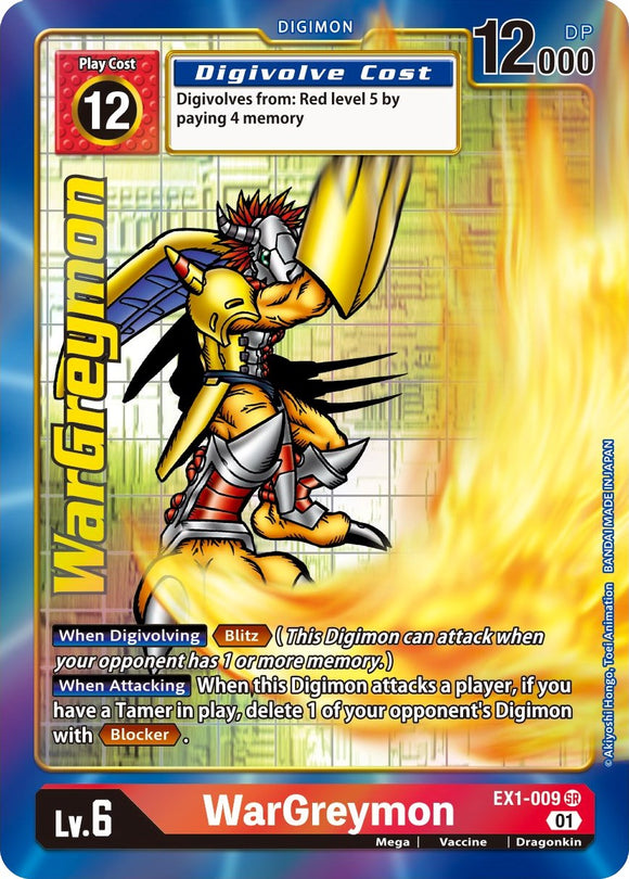 WarGreymon (Alternate Art) [EX1-009 SR] [Classic Collection] Foil