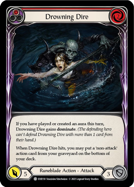 Drowning Dire (Red) [EVR110] [Everfest] 1st Edition Rainbow Foil