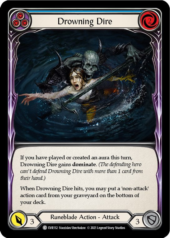 Drowning Dire (Blue) [EVR112] [Everfest] 1st Edition Normal