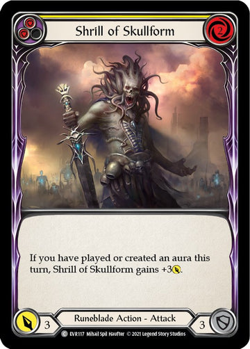 Shrill of Skullform (Yellow) [EVR117] [Everfest] 1st Edition Rainbow Foil