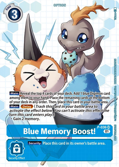 Blue Memory Boost! (Next Adventure Box Promotion Pack) [P-036] [Digimon Promotion Cards] Foil