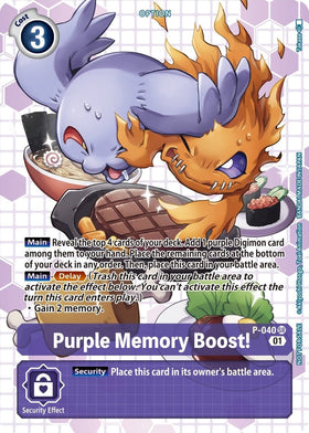 Purple Memory Boost! (Next Adventure Box Promotion Pack) [P-040] [Digimon Promotion Cards] Foil