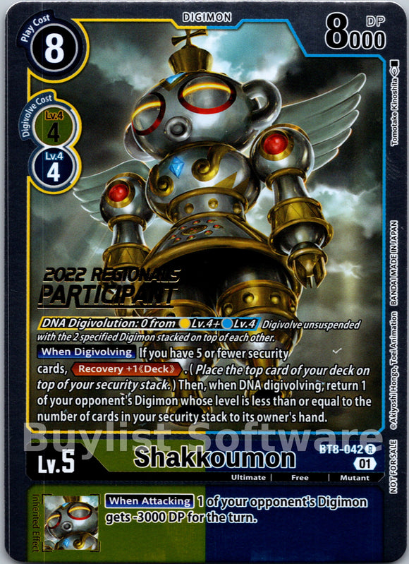Shakkoumon (2022 Championship Offline Regional) [Online Participant] [BT8-042] [New Awakening] Foil