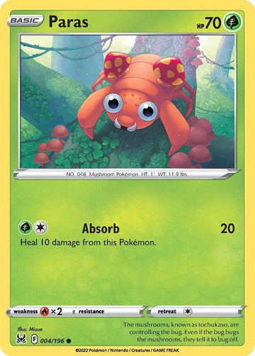 Paras [004/196] [Lost Origin] Reverse Holofoil